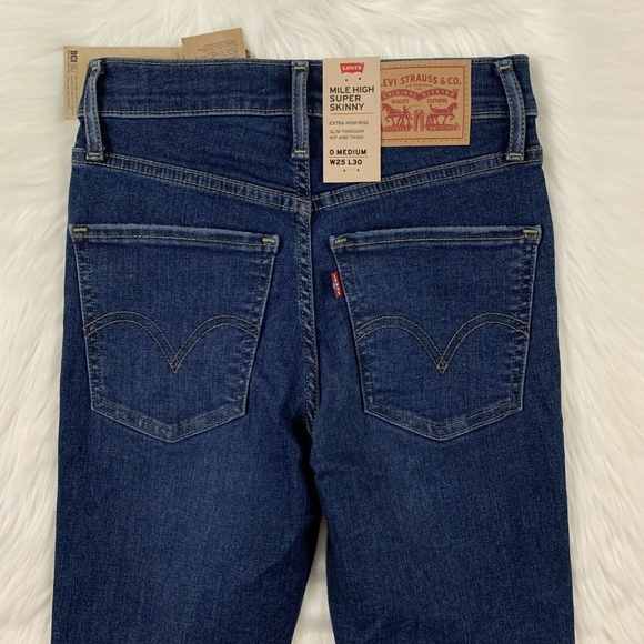 Levi's Size 25 Mile High Super Skinny‎ Denim Jeans - Picture 7 of 8